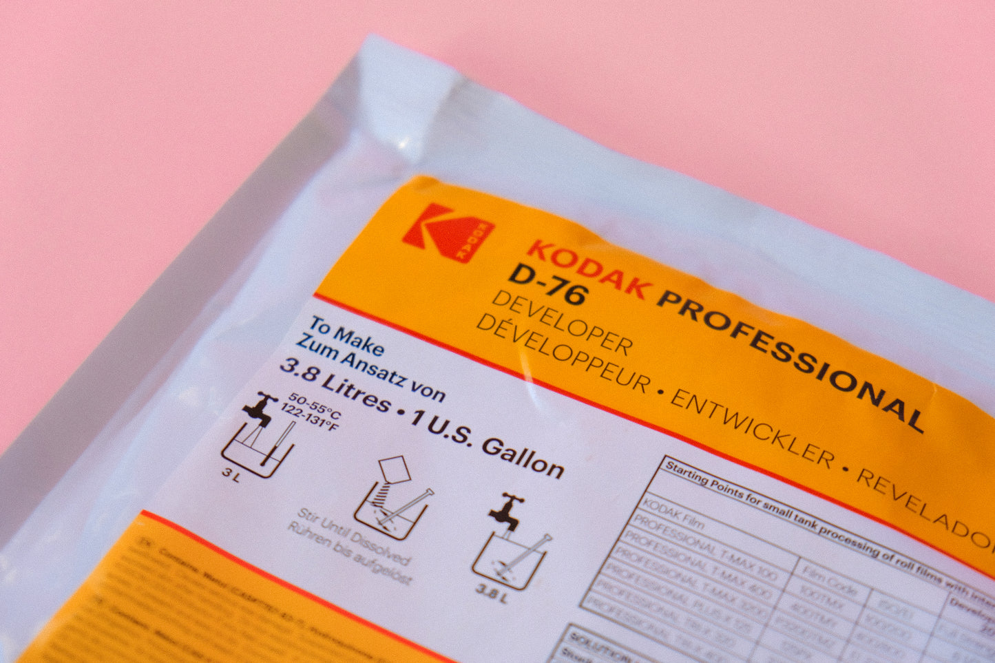 Químico revelador para Película Kodak D-76 – 14.6oz